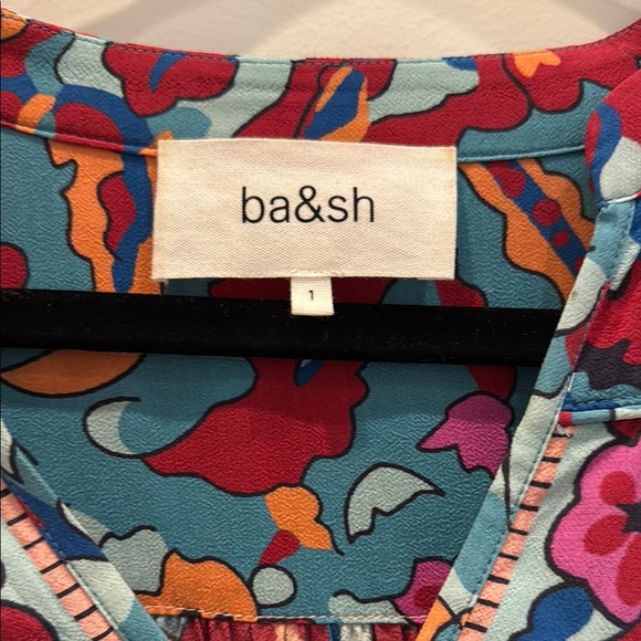 ba&sh Red and Blue Graphic Tie Front Tunic - Picture 2 of 3